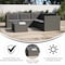Flash Furniture Roan Indoor/Outdoor L-Shaped Sectional w/Coffee Table in Gray Wicker PE Rattan w/Gray Cushions BN-WS404-GY-GY-GG - alternate 4